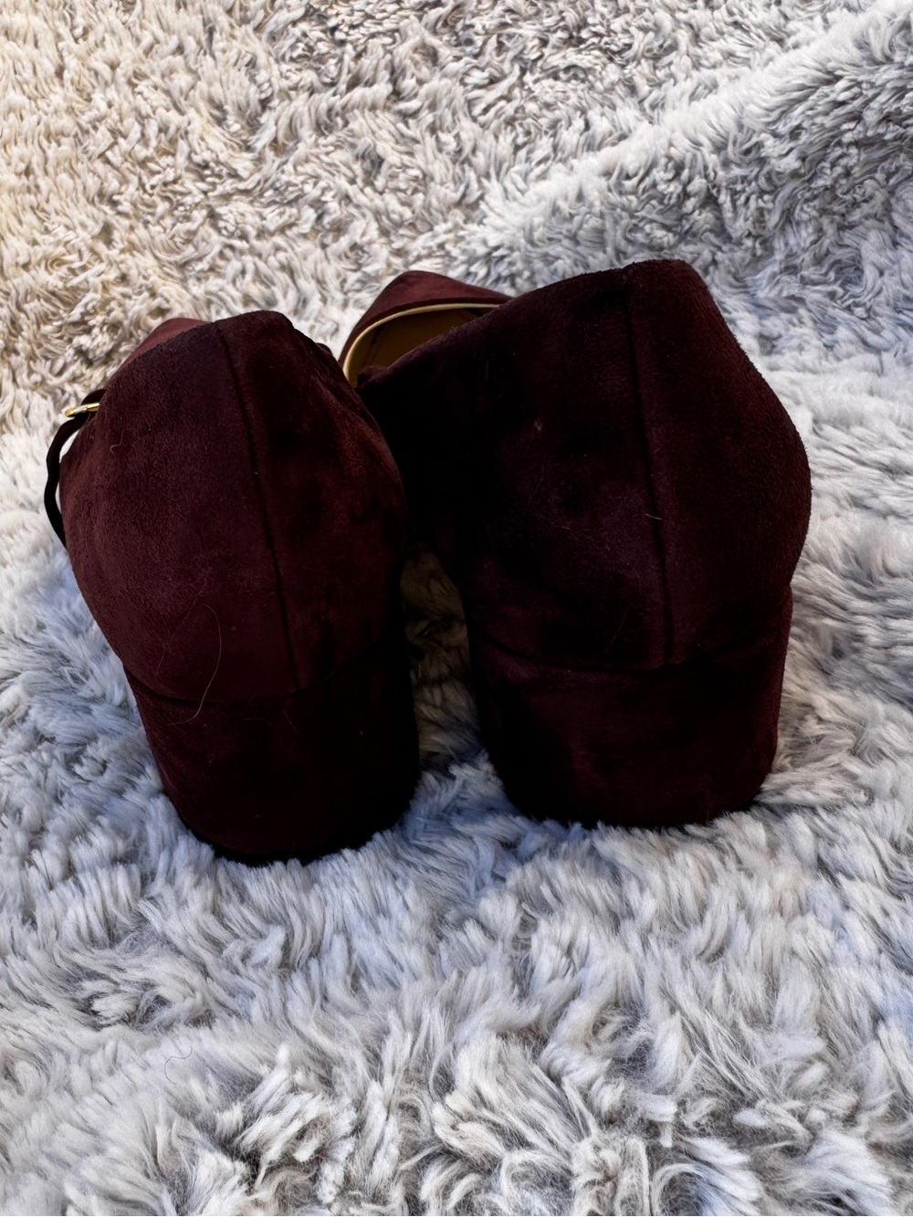 Nine West Burgundy Suede Mary Jane Block Heel Pumps size 9.5 - Picture 6 of 8